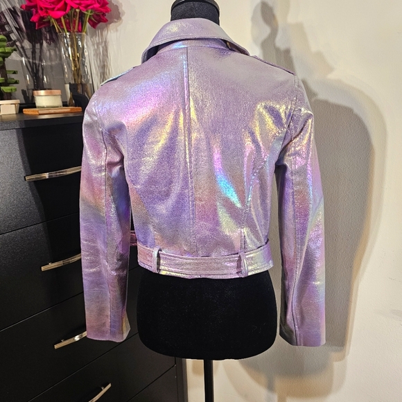 S Forever21, holographic, dichroic, iridescent, rainbow, lavender jacket. - Picture 2 of 12